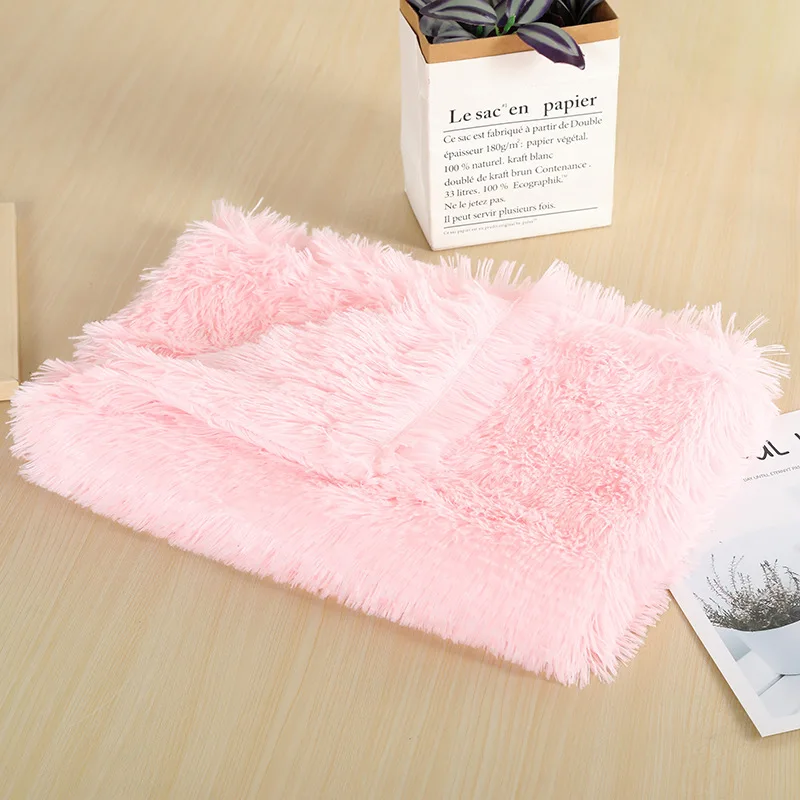 

Hot Sale Long Plush Blanket For Dogs & Cats  Light Pink Color
