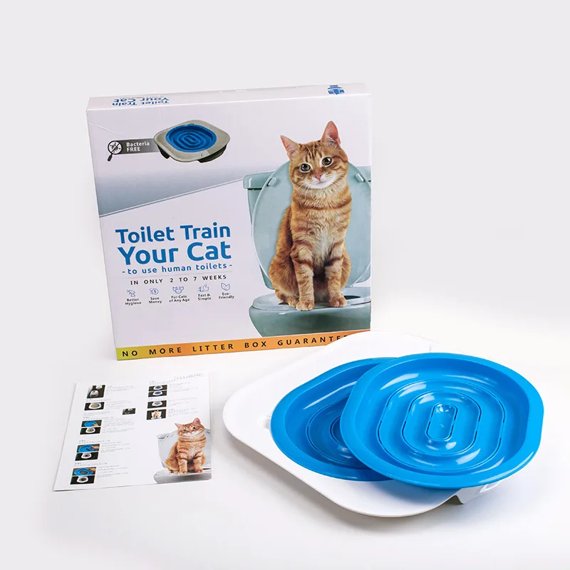 

Wholesale ABS Cat Training Kit Cat Toilet Trainer Litter Trays Cat Use Toilet, Blue