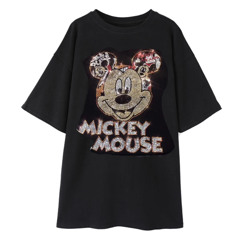 

Heavy Industry Diamond T-shirt Mickey Pattern Cotton Short Sleeve Top