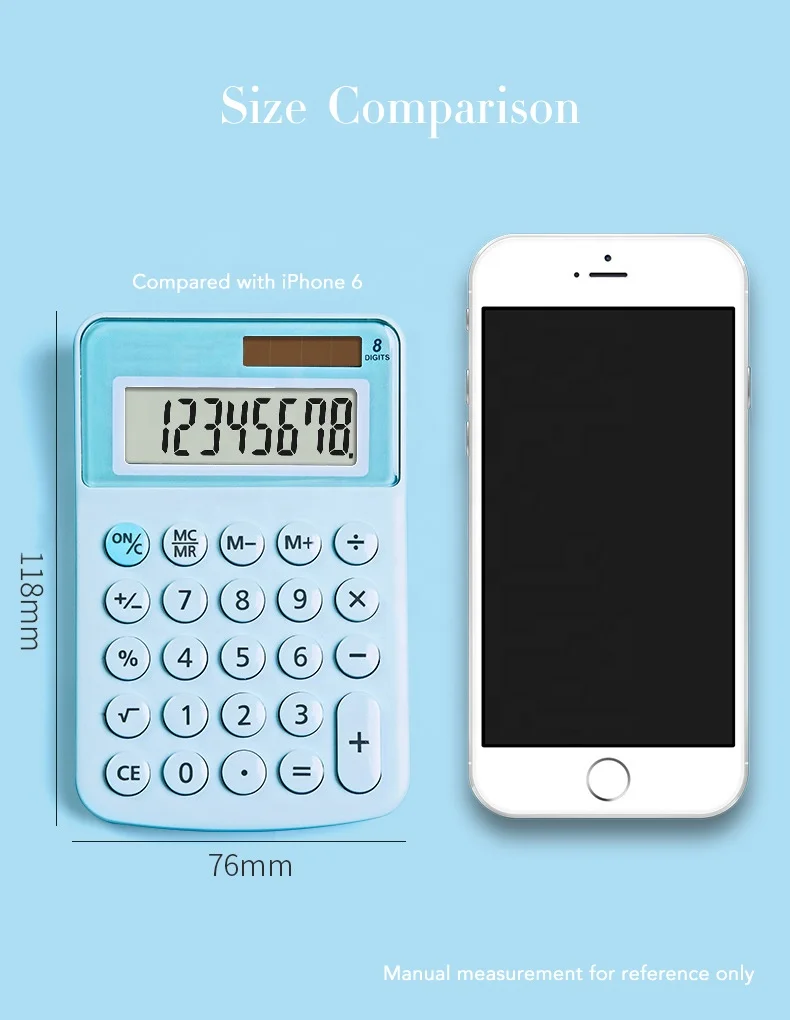 
8 Digits Standard Function Desktop Calculator with Pink & Blue color 