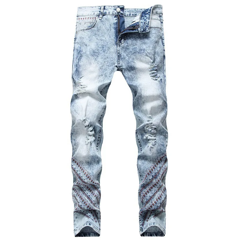 

New Denim Jeans Men slim-fitnarrow-legged wholesale Factory Custom