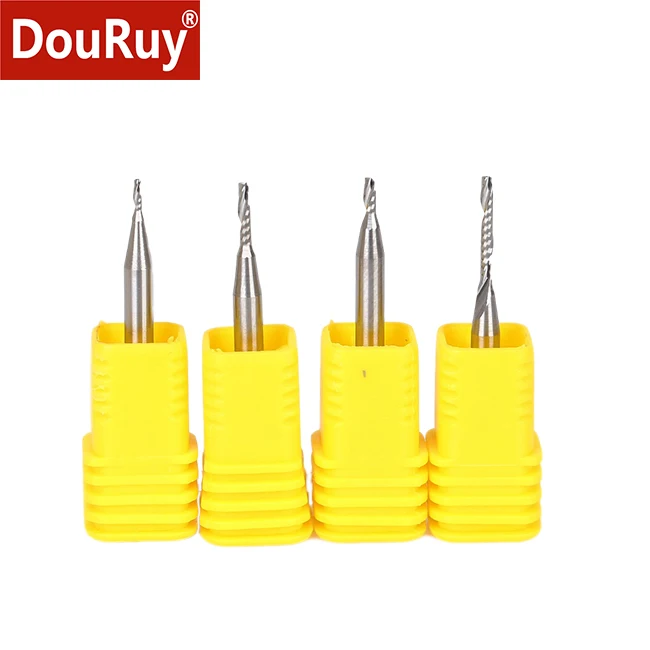 

DouRuy 3.175mm Single Flute Acrylic Cutting End Mill milling cutter for pvc wood plastic