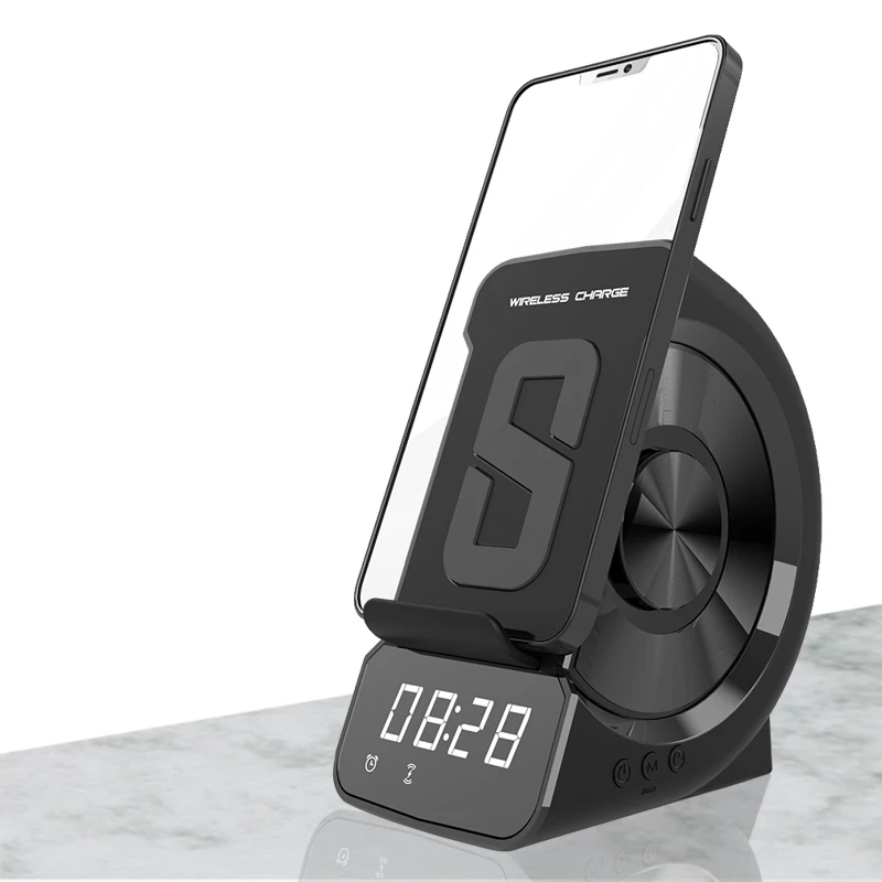 

6 in 1 BT AUX speaker Phone handsfree FM radio wireless charging alarm clock radio