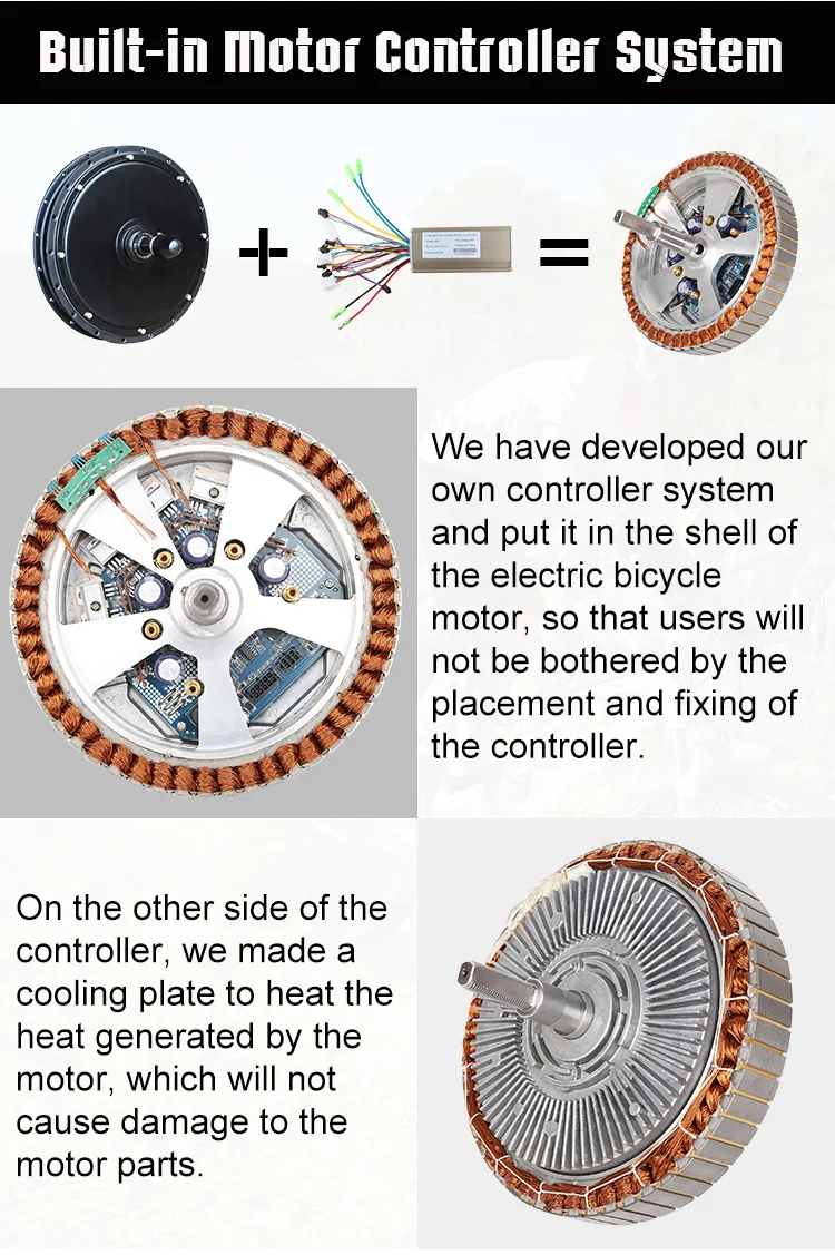 High Quality Builtin Controller 48v 1000 Watt Rear Ebike Hub Brushless