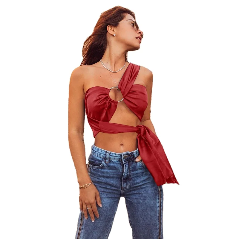 

2021 New arrivals summer collection women sexy sleeveless slim fashion blouse ladies crop tops