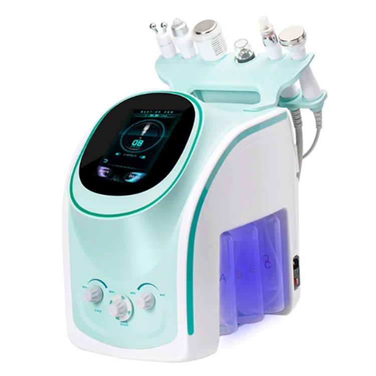 

2021 Hot Sales Small Bubble Skin Detection Device 6 Function Handles Aqua Facial Jet Peel, White+green