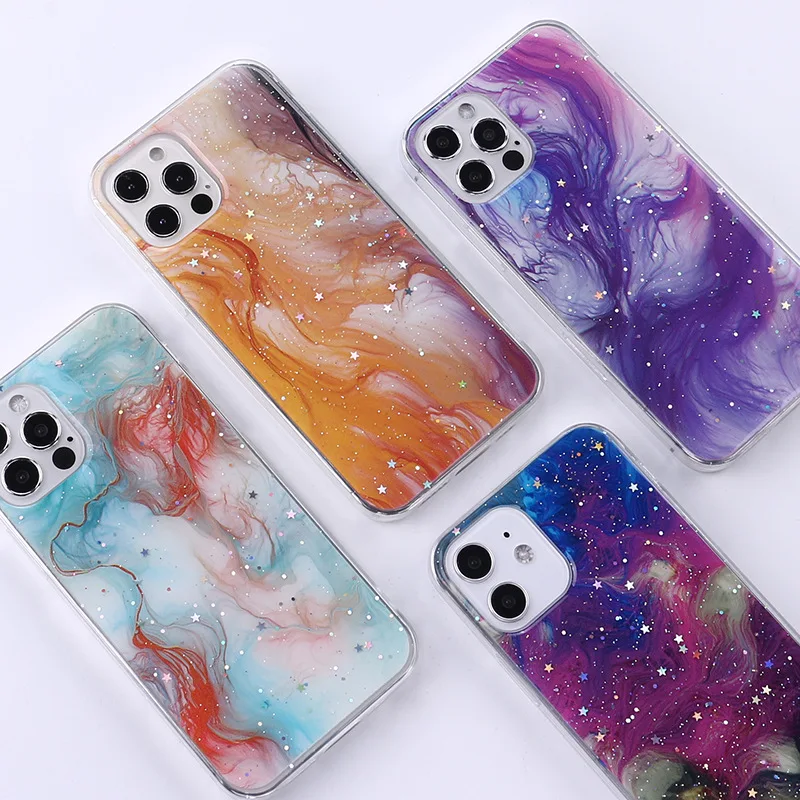 

Luxury Colorful Dream Epoxy Phone Case For iPhone 12 Mini 11 Pro Xs Max X XR 7 8 Plus SE 2020 Soft TPU Back Cover
