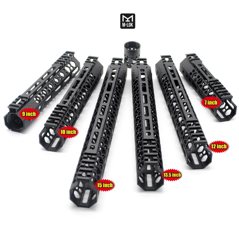 

Aplus NSR style M-LOK Black free float AR15 handguard bevel edge fits .223/5.56 rifle with steel barrel nut