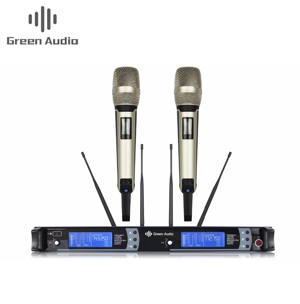 

GAW-9000 Top selling in Ablibaba microphone wireless professional UHF wireless microphone Green Audio