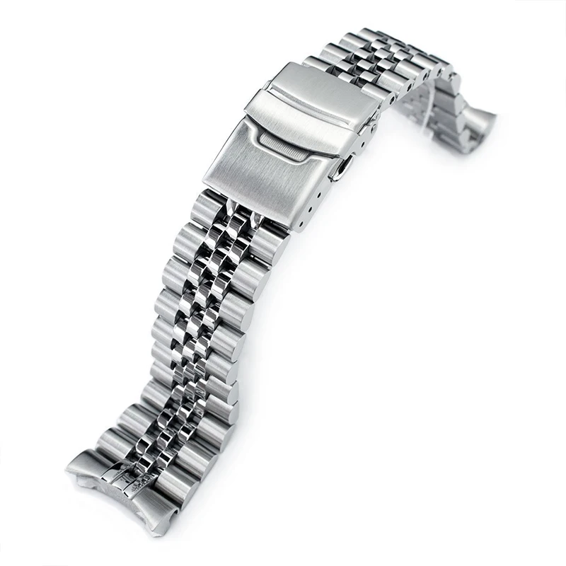 

Super-J Louis 3D Jubilee Brushed 316L Solid Stainless Steel Diver Watch Strap Curved End SKX 007 Watch Band