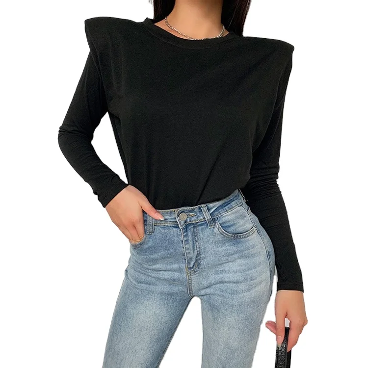

Classic Style Blouses Summer Long Sleeve Fashion Womens Clothing Tops, Picture color