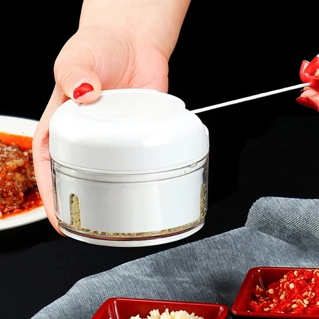 

Sales promotion Amazon Hot Mini Kitchen Gadgets Manual Food Chopper Hand-Powered Vegetable Chopper, White