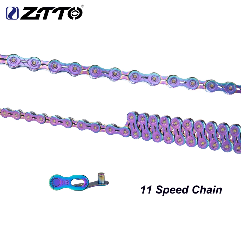 
ZTTO 11Speed SLR Chain 11s EL Colorful chain Road Bicycle ultralight Durable missing link Rainbow for parts K7 MTB Mountain Bike 