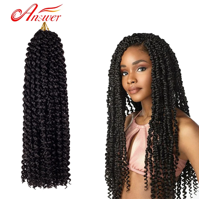 

Passion Twist Hair Synthetic Kinky Curly 18 Inch Spring Twist Crochet Braid Hair 22strands/pack Hair Extension for Black Women