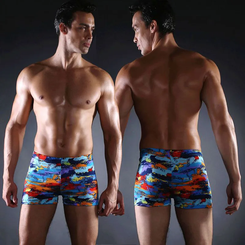 

Men's plus size boxer swimming trunks, new fashion men's swimsuits, hot spring beach swimming trunks, Shown