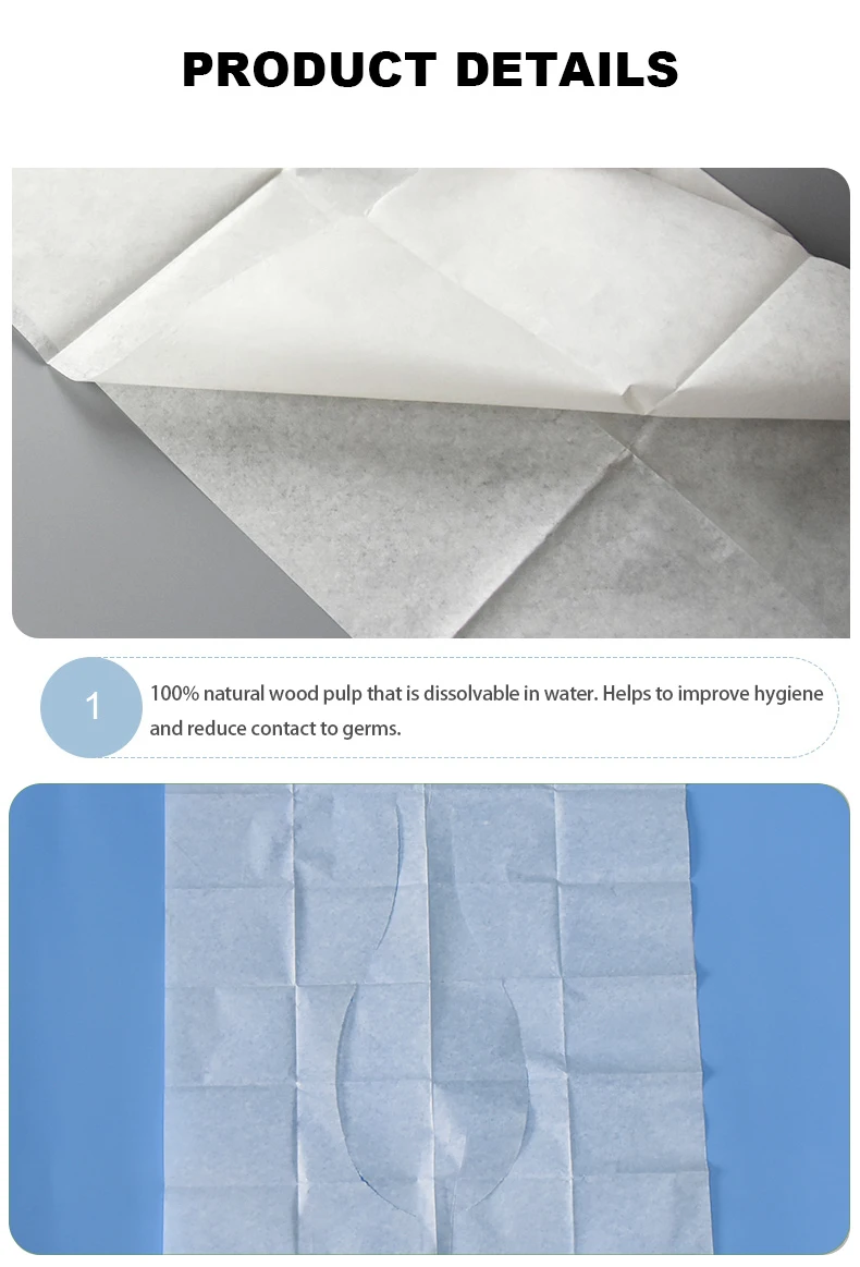 Custom flushable biodegradable water soluble toilet seat cover disposable paper for travel