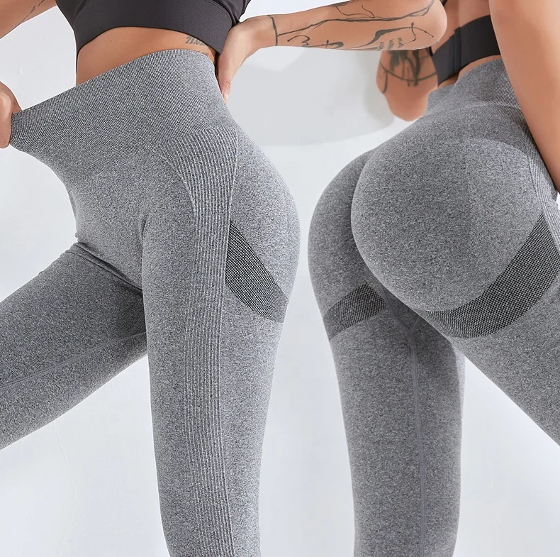 

Custom Breathable Buttery Soft Booty Knitted Cotton Highwaist Athletic Gym Scrunch Butt Yoga Womens Leggings