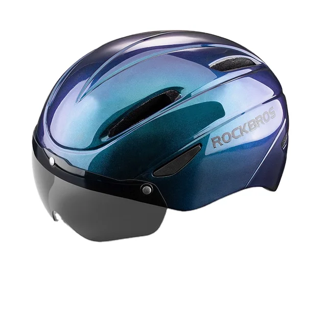 

ROCKBROS Men EPS Integrally-molded Breathable Cycling Helmet Men Women Goggles Lens Aero MTB bicycle helmet adult