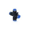 P10 Cross Type Plastic Connector Blue Red Orange Coloured pipe fitting for compressed air system