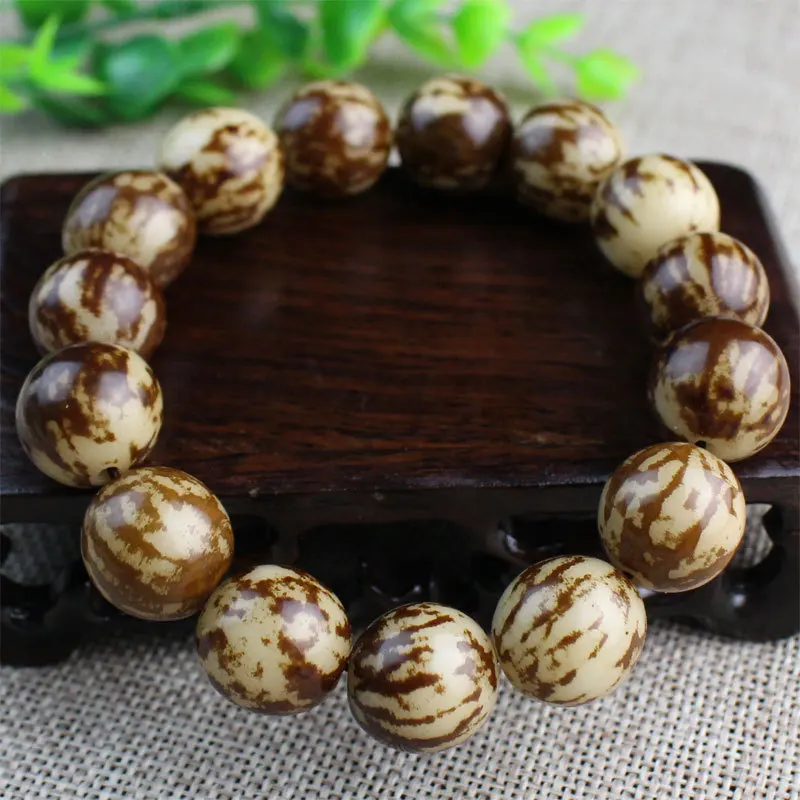 

BW1053 Cheap Buddhism Meditation Natural Flower Tiger Spot Bodhi Seed Beads Wrist Mala Amulet Bracelet, As picture