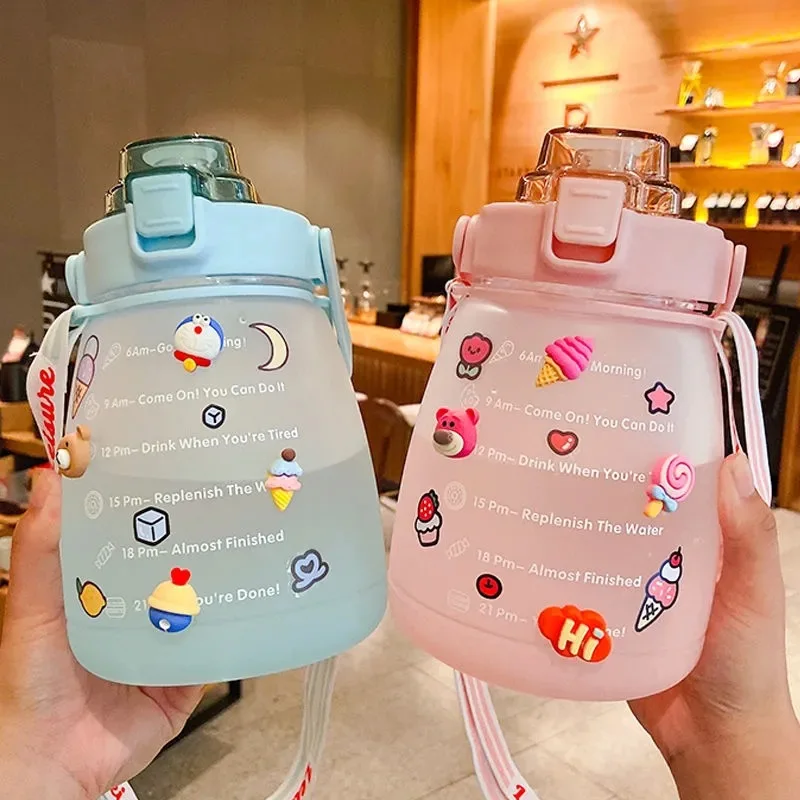 

Cheap kawaii 1300ml double wall frosted juice drinking bottle bpa free portable reusable plastic sport kids plastic tumbler, Customized color