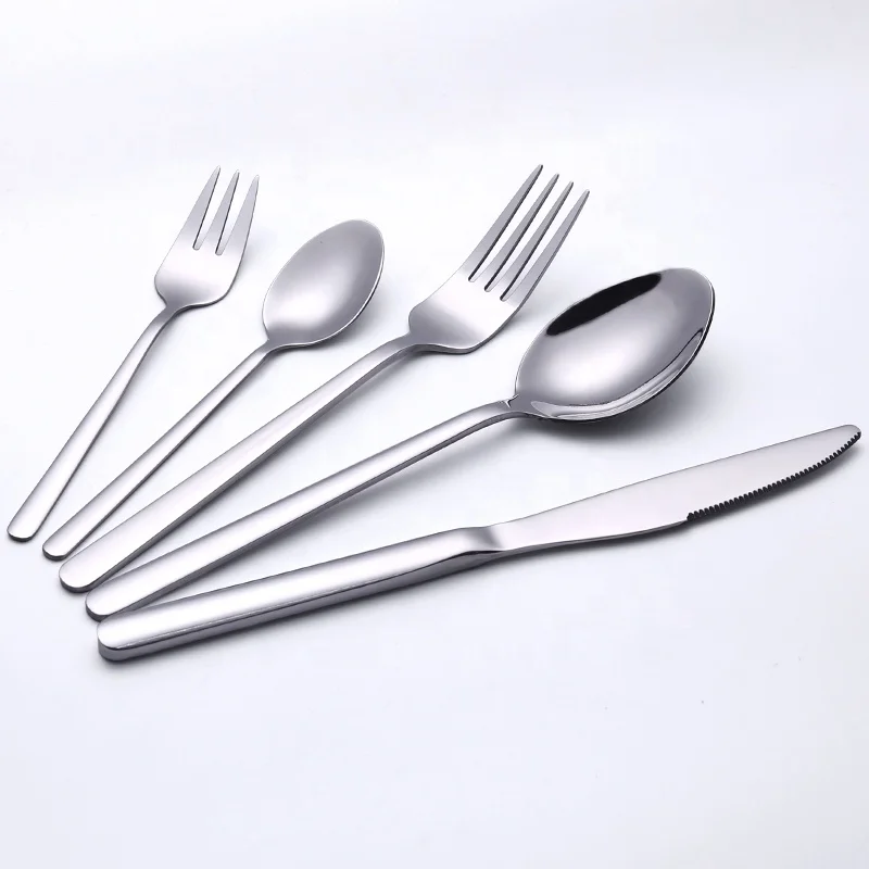 

Wholesale Silver Stainless Steel Spoon Fork Knife Bulk Flatware Set