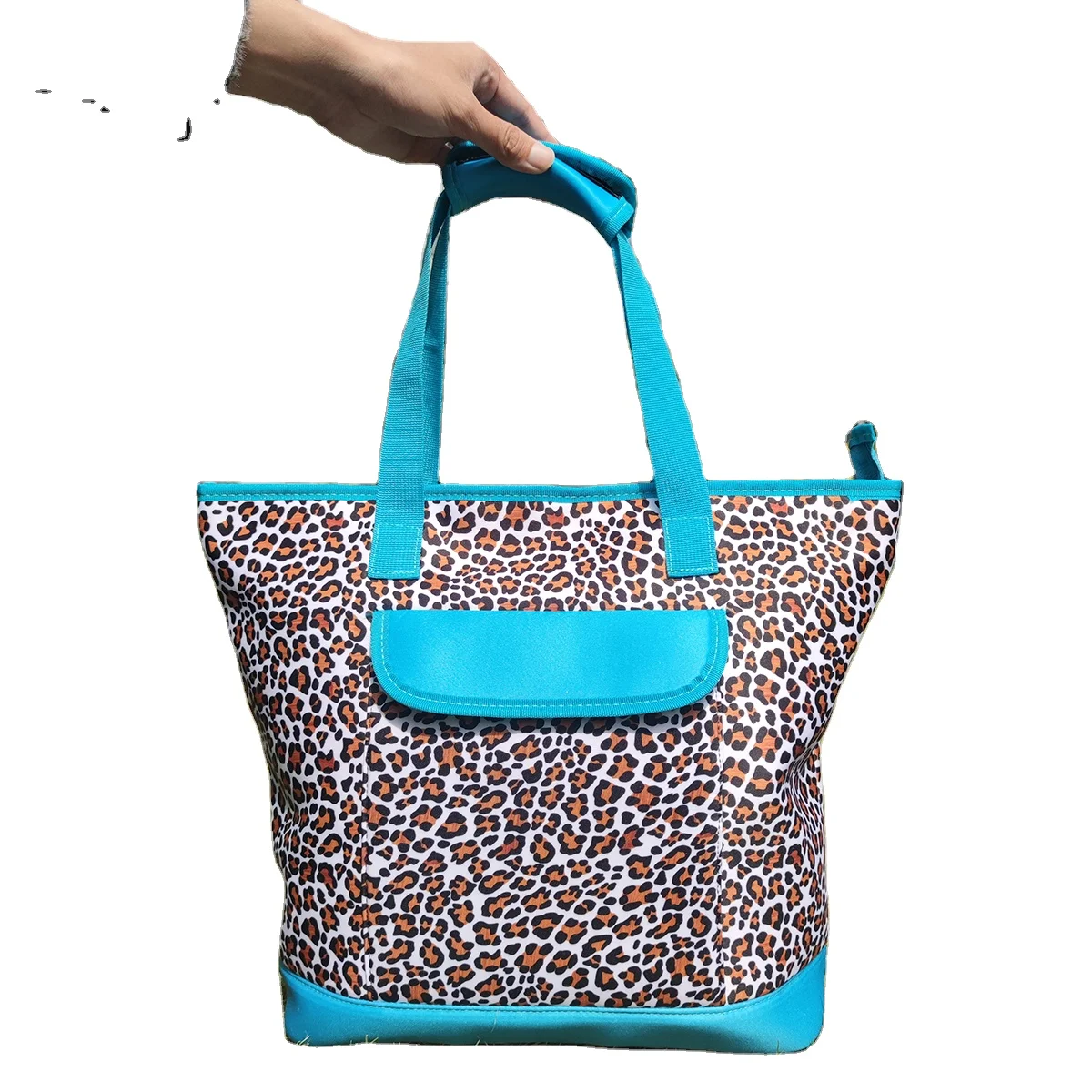 

Wholesale Trendy Leopard Cheetah Cooler Handbag Waterproof Ice Insulated Cooler Handbag Thermal Picnic Carrier Bag