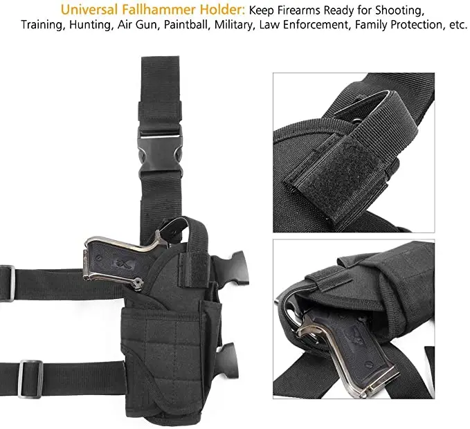 耐用的战术枪大腿枪套可调节手枪手枪放下腿袋右手射手