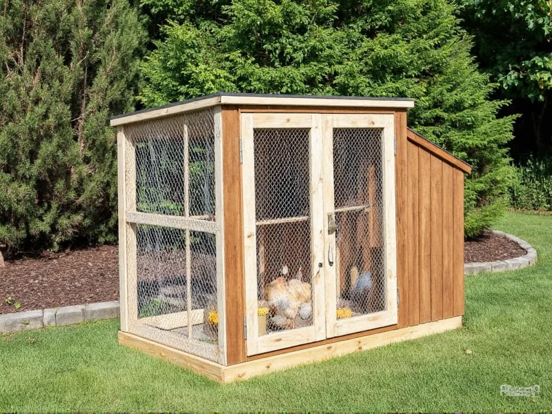 DIY chicken coop with raised foundation and cross-ventilation