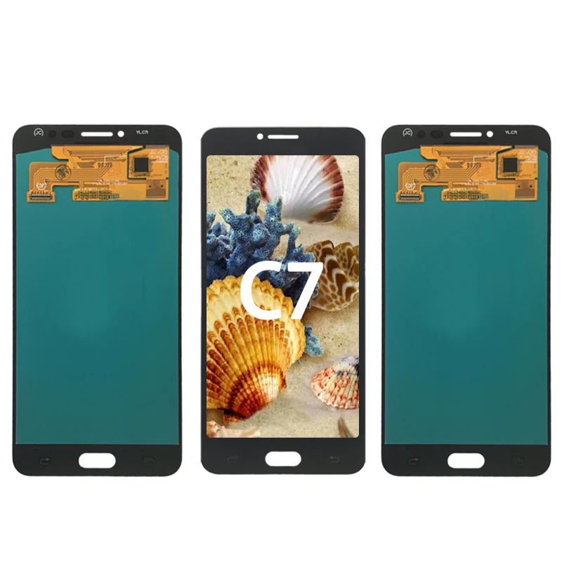 

Phone LCD For Samsung Galaxy C7 C7000 SM-C7000 Super AMOLED LCD Display Touch Screen mobile phones amoled, Black/gold