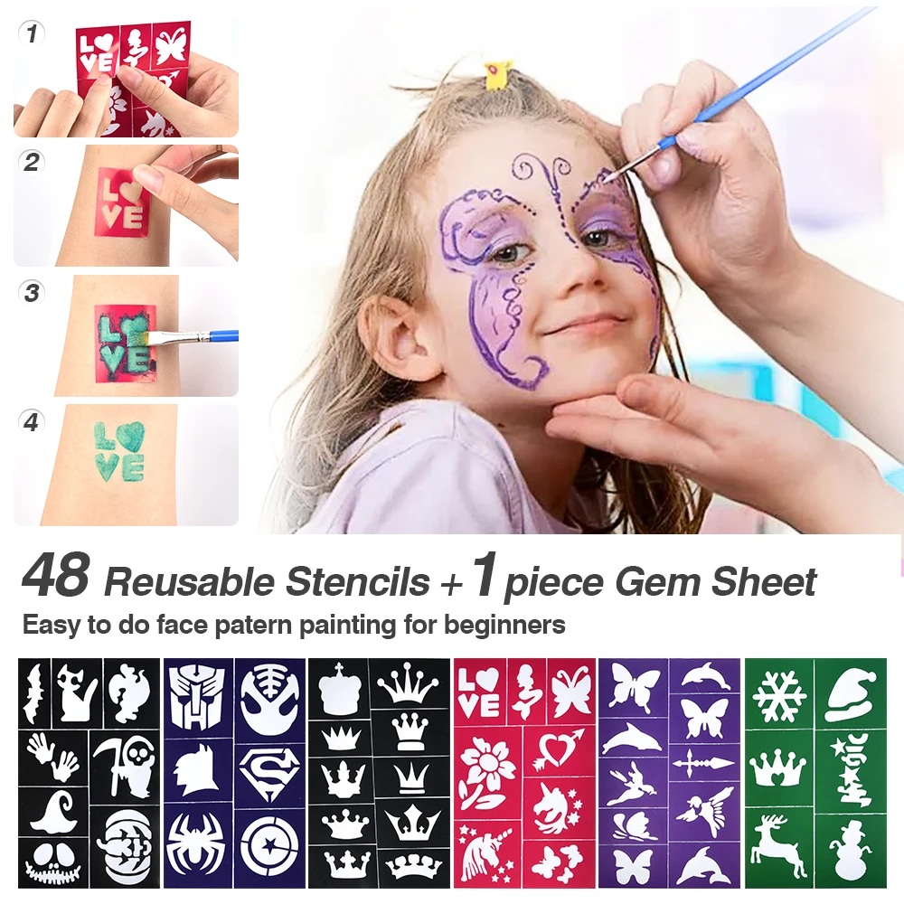 2020 Hot Selling Cheap Colorful Family Wat Prof Body Painting Halloween Makeup Items With Palette.jpg