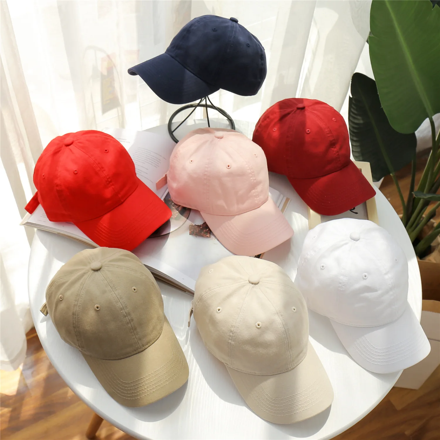 

Wholesale Unisex Custom Logo Solid Color Blank Baseball Caps Sunscreen Sun Hat