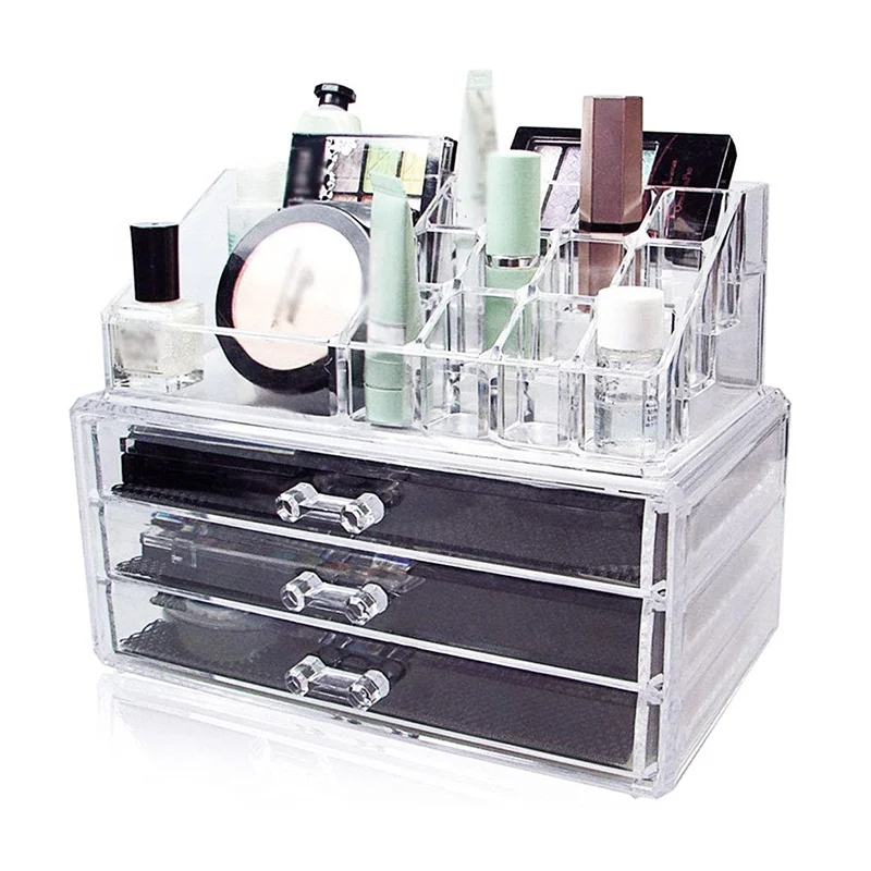 

JQ Desk Drawer Organizer Drawer Dividers Organizers Cosmetic Storage Box Storage Boxes & Bins Eco-friendly Jewelry Modern Glossy, Transparent