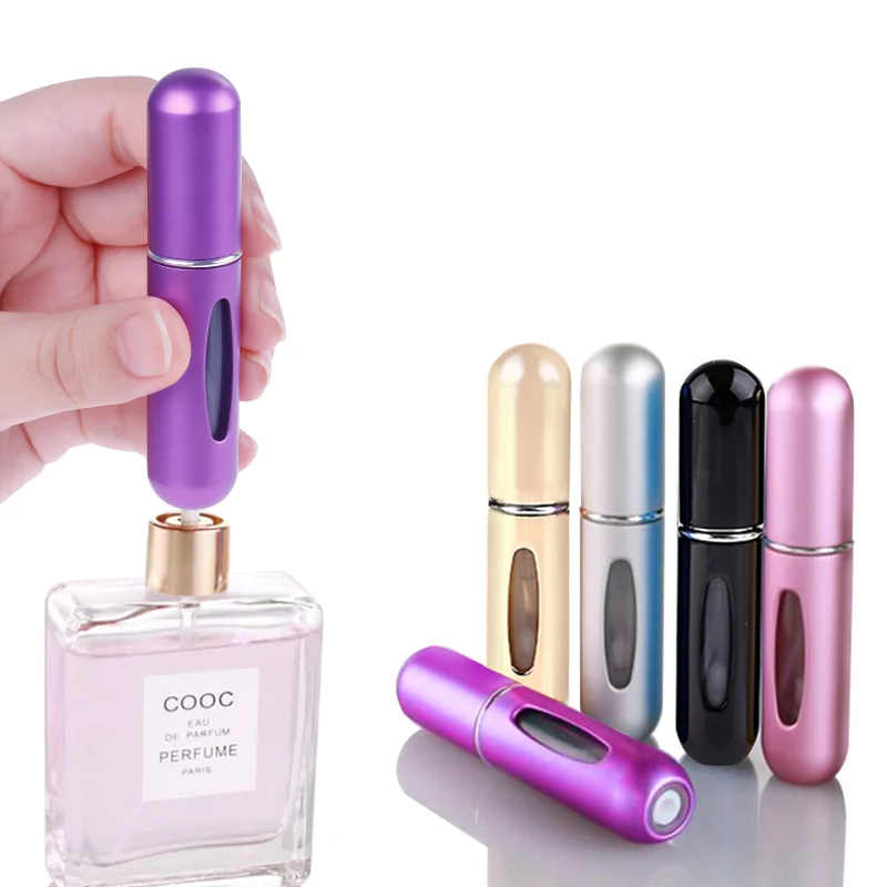 

5ml Easy Fill Refillable Travel Perfume Atomizer Pump Spray Small Vials Top Quality Perfume Spray Container Aluminum Bottle