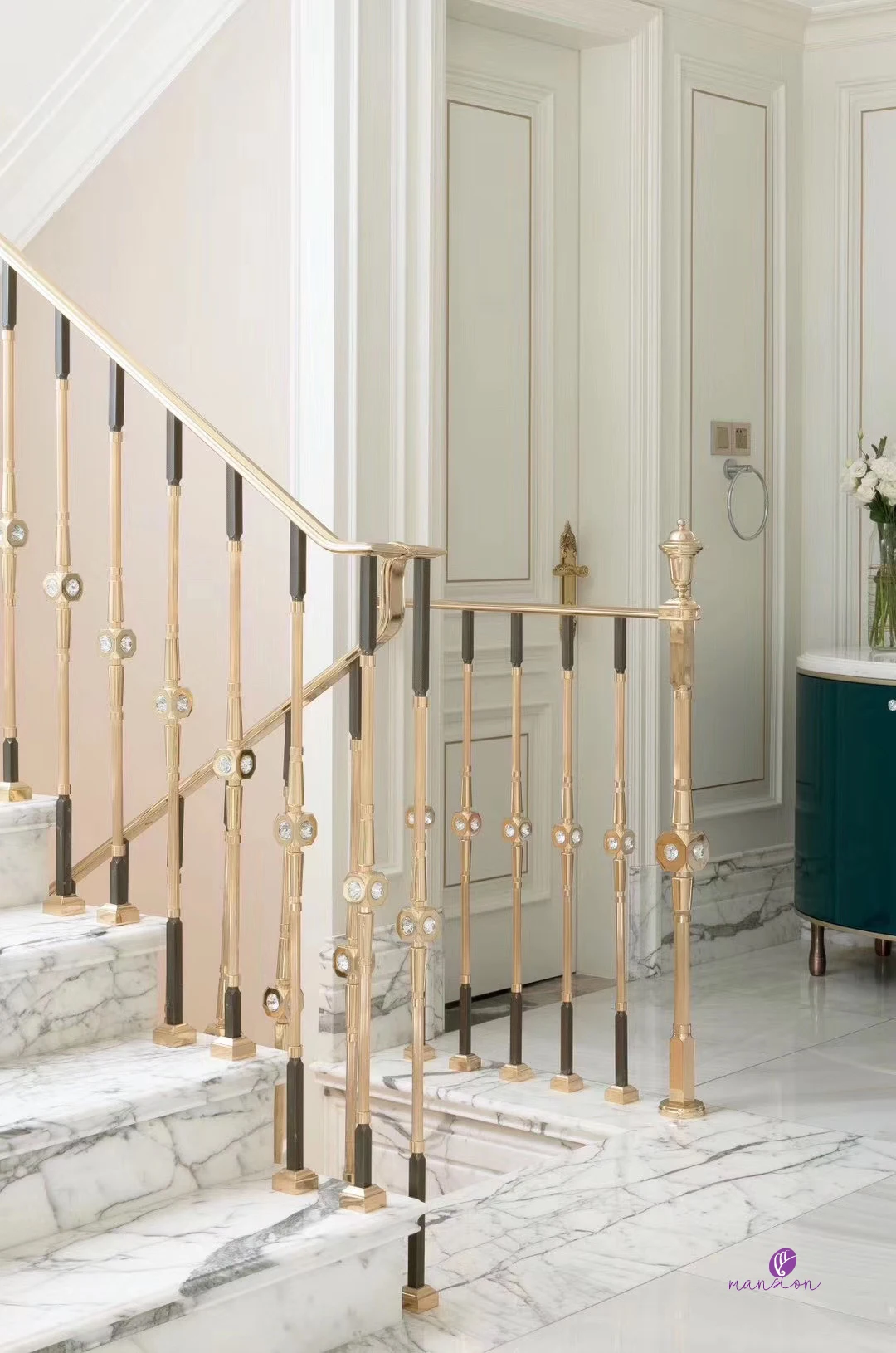 De Alta Calidad Chapado En Oro Rosa Interior Barandilla De Escalera