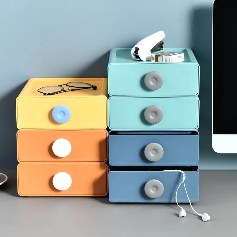 

Contrast color plastic multi-layer drawer desktop cosmetics storage box office desk sundries storage finishing box