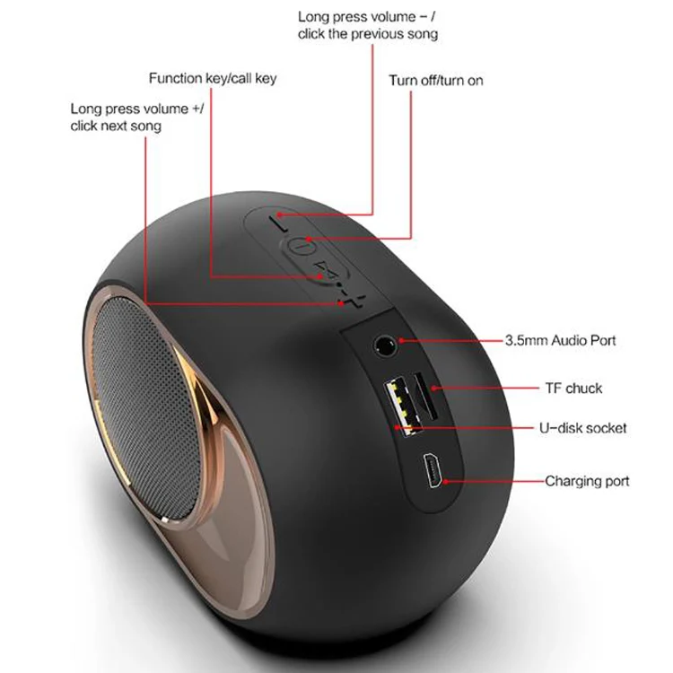 Vibration Speaker Altavoc Portatil Outdoor Support Hands-free Bt Speaker Portable Mini Bass Wireless Speaker - ANKUX.COM