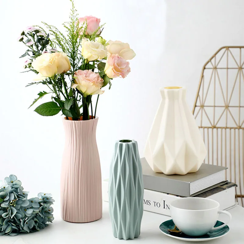 

home decoration silicone mold vase wholesale cheap in bulk plastic flower pots, White,pink,green