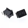 10pcs power switch on-off KCD1 2 button 3 feet angle 6A250V 15*21 rock power switch black
