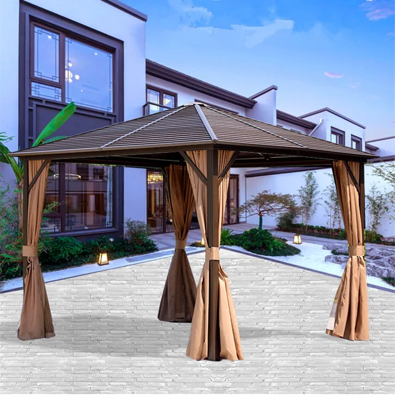 

Luxury customization Outdoor Aluminium hardtop Gazebo 3*3M Garden Gazebos Galvanized Metal Roof aluminum outdoor gazebo