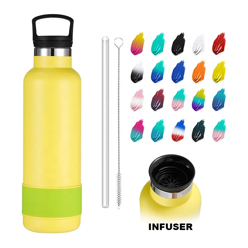 

2021 Everich 18 oz Sport Powder Coated Double Wall Vacuum Flask With Sleeve Logo Stainless Steel Insulated Infuser Water Bottles, Customized color