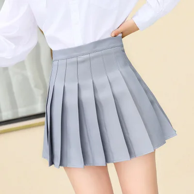 

Summer Cute Pleated High Mini A-Line Skirt School Girl Women's Fashion Button Slim Waist Casual Tennis Stitching Short Skirtsz37, 13colors