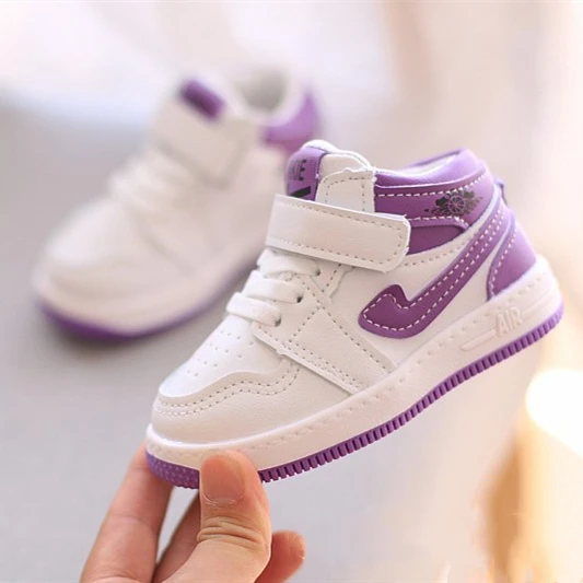 

2021 spring and autumn new children's high-top casual sports shoes children's basketball shoes girls' sneakers, As shown