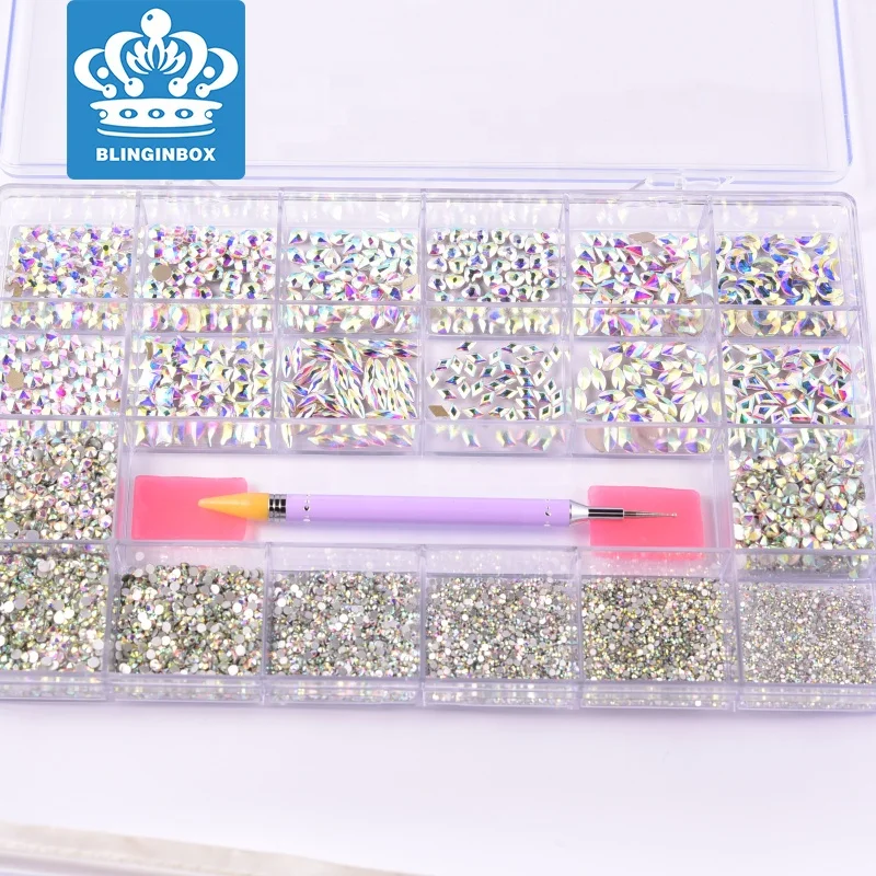 

High Quality Multi Shape Glass Crystal Stone Decoration Design Flatback Nail Art Fancy Rhinestone For Nail Art Accessory