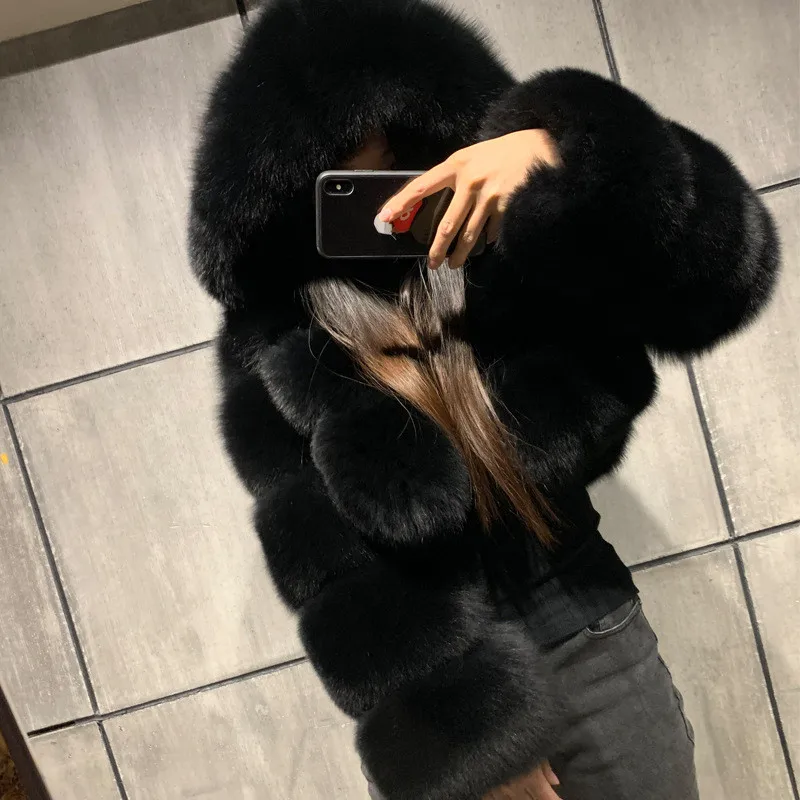 

2021 womens fall fashion faux fur short coat winter cropped bubble coats for ladies