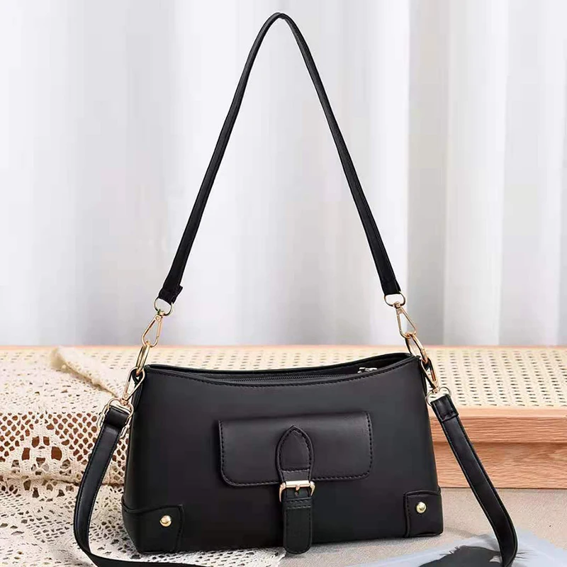 

DL115-31 The latest ladies bag simple shoulder bag messenger bag wholesale women handbags, Black....