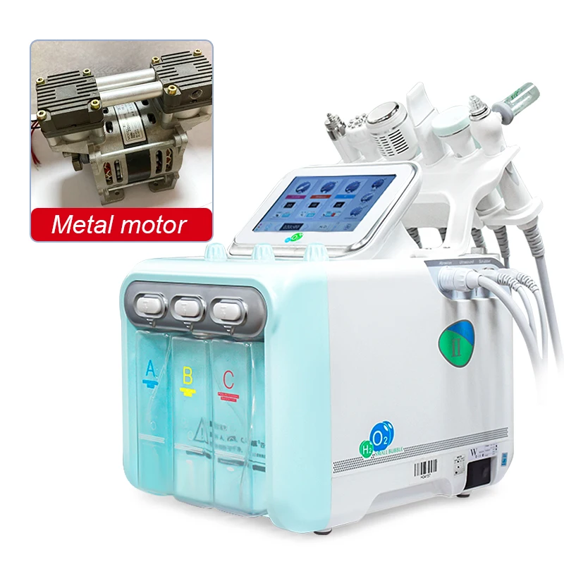 

Professional 7 in 1 ultrasonic hydra dermabrasion machine / hydro microdermabrasion facial machine skin deep cleaning face lift, Gray, green