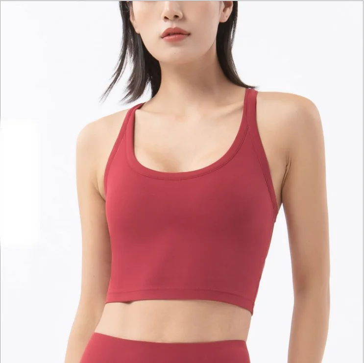 

2021 new shockproof running nude popular women's sports underwear Yoga vest fitness running bra women's underwear bra, Picture shows