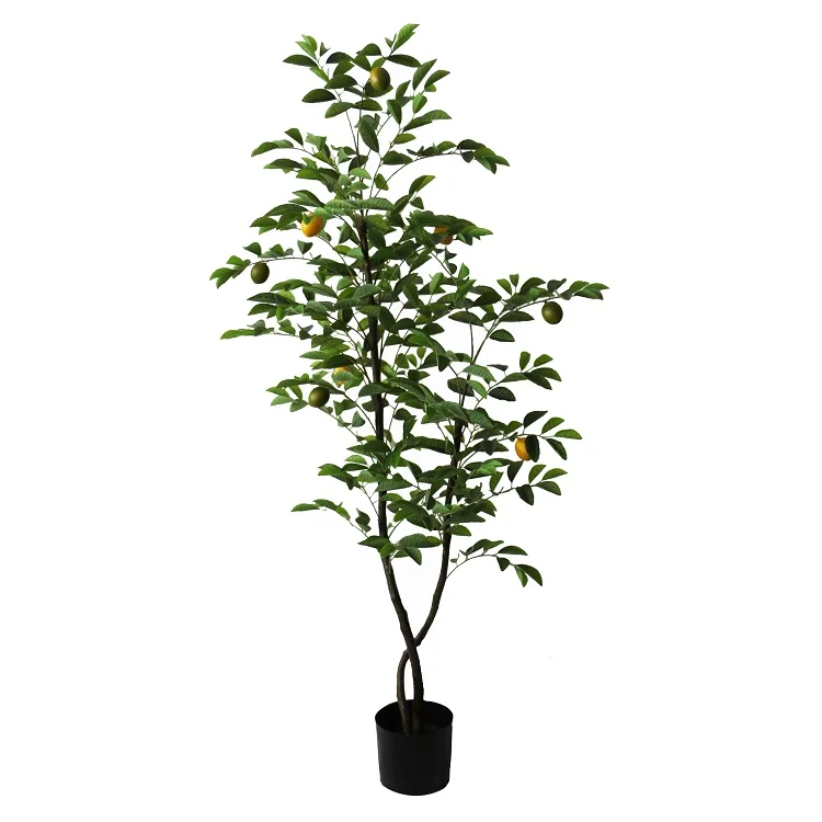 

Handcraft plastic fruit lemon tree for office decor, Green