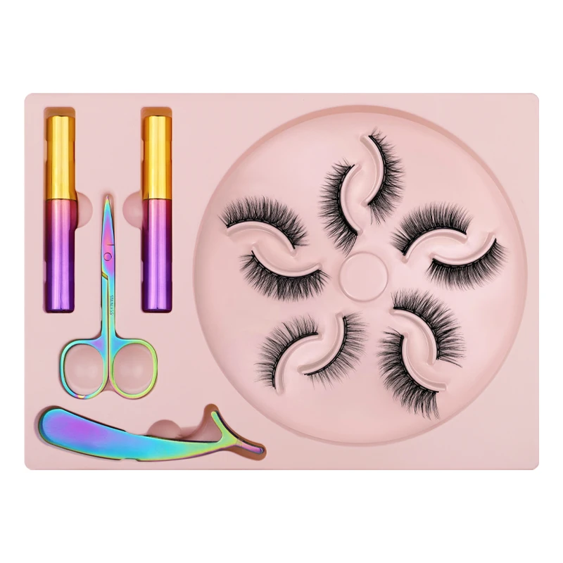 

Newest Packaging Box 5 pairs Magnetic Eyelashes 3D Faux Mink Eyelashes Makeup Magnetic Lashes Kit